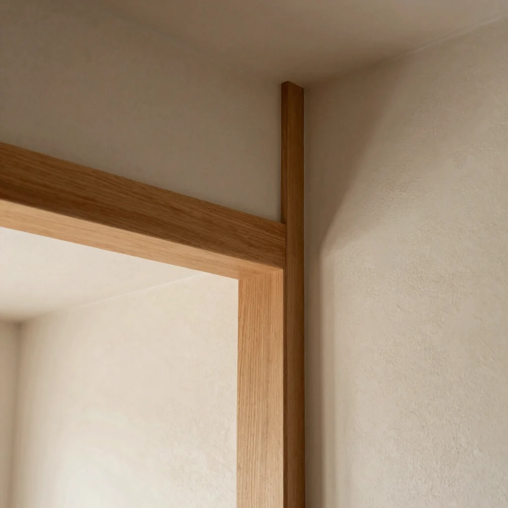 Editorial interior photograph of a close-up of a timber joinery d
